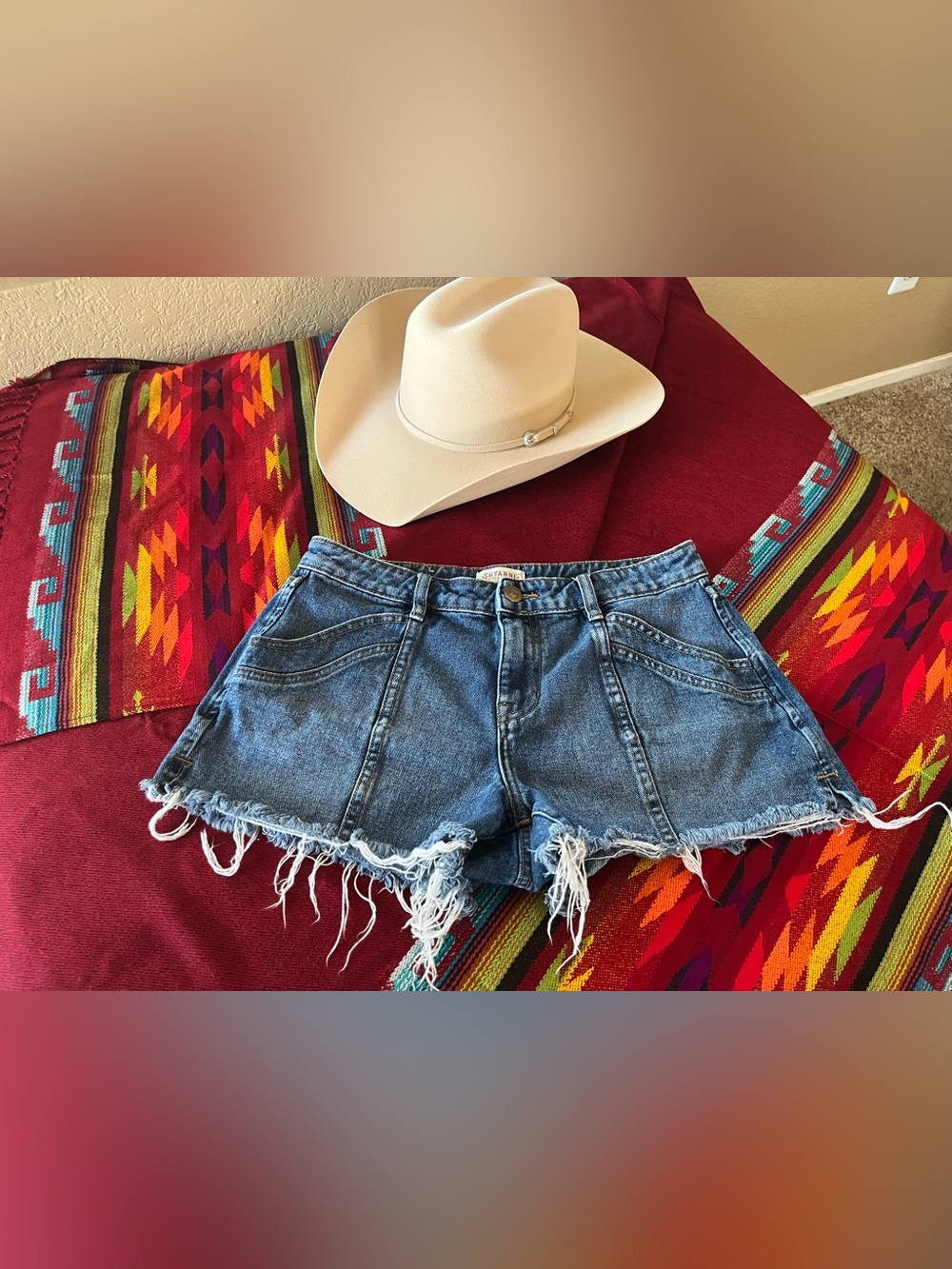 Shyanne Distressed Blue Denim Cutoff Shorts